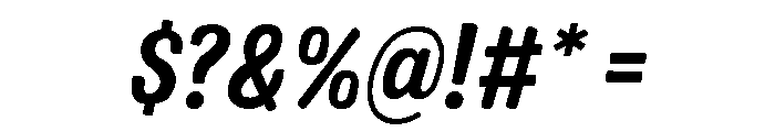 Colby Narrow Bold Italic Font OTHER CHARS