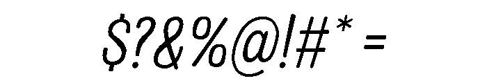 Colby Narrow Extra Light Italic Font OTHER CHARS