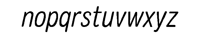 Colby Narrow Extra Light Italic Font LOWERCASE