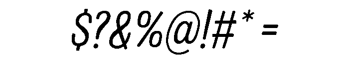 Colby Narrow Light Italic Font OTHER CHARS