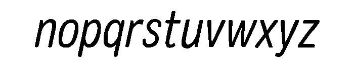 Colby Narrow Light Italic Font LOWERCASE