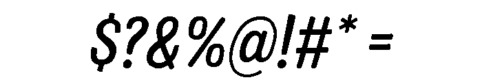 Colby Narrow Medium Italic Font OTHER CHARS