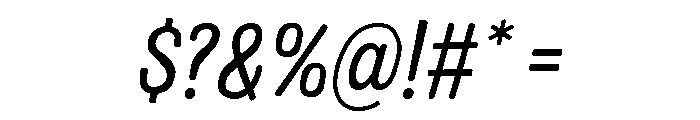 Colby Narrow Regular Italic Font OTHER CHARS