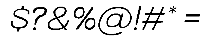 Colby Wide Extra Light Italic Font OTHER CHARS