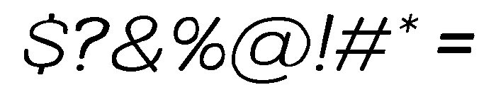 Colby Wide Light Italic Font OTHER CHARS
