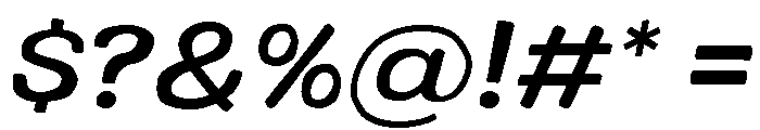 Colby Wide Medium Italic Font OTHER CHARS