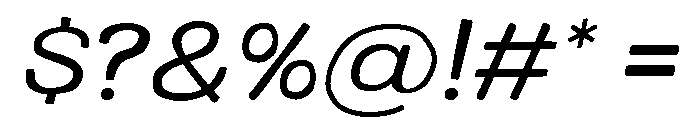 Colby Wide Regular Italic Font OTHER CHARS