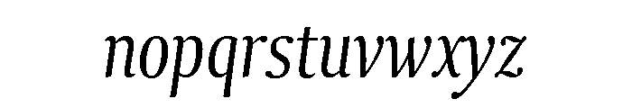 Collier Compressed Extra Light Italic Font LOWERCASE