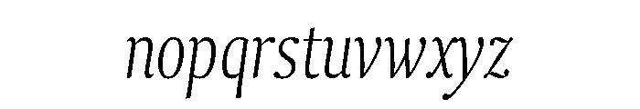 Collier Compressed Extra Thin Italic Font LOWERCASE