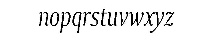 Collier Compressed Thin Italic Font LOWERCASE