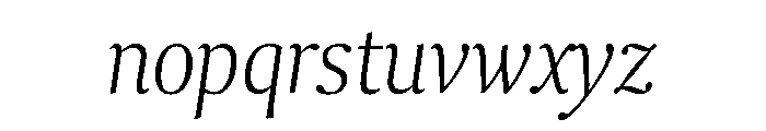 Collier Condensed Extra Thin Italic Font LOWERCASE