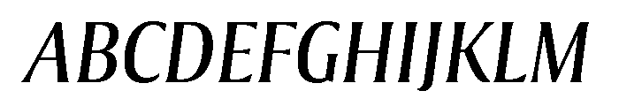 Collier Extra Condensed Book Italic Font UPPERCASE