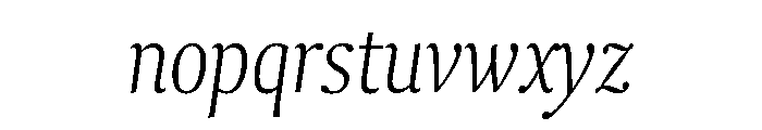 Collier Extra Condensed Extra Thin Italic Font LOWERCASE
