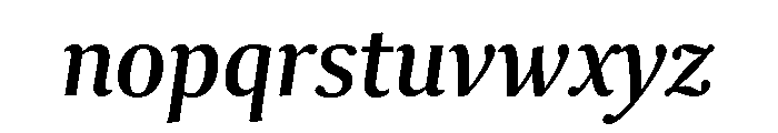 Collier Extra Condensed Regular Italic Font LOWERCASE