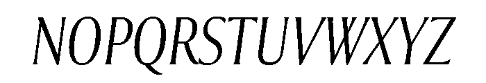 Collier Extra Condensed Thin Italic Font UPPERCASE