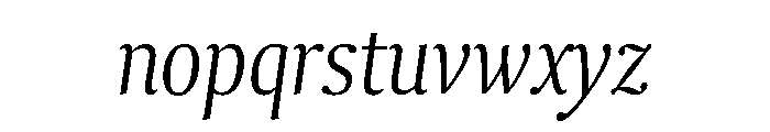 Collier Extra Condensed Thin Italic Font LOWERCASE