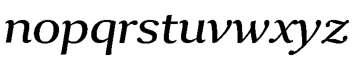 Collier Extra Extended Book Italic Font LOWERCASE