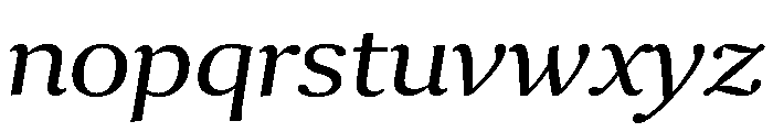 Collier Extra Extended Light Italic Font LOWERCASE
