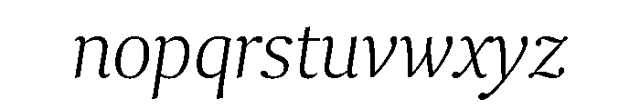 Collier Extra Thin Italic Font LOWERCASE