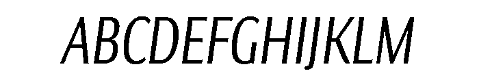Collier Sans Compressed Extra Light Italic Font UPPERCASE