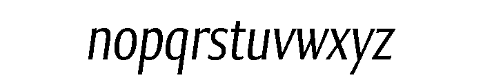 Collier Sans Compressed Extra Light Italic Font LOWERCASE