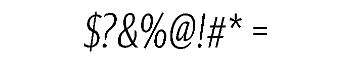 Collier Sans Compressed Extra Thin Italic Font OTHER CHARS