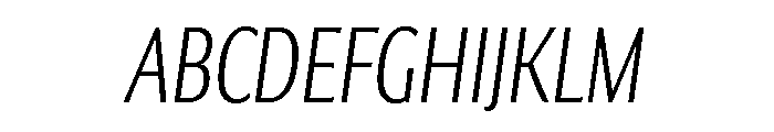 Collier Sans Compressed Extra Thin Italic Font UPPERCASE