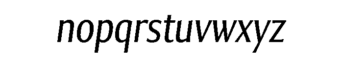 Collier Sans Compressed Light Italic Font LOWERCASE