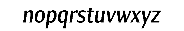 Collier Sans Compressed Regular Italic Font LOWERCASE