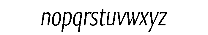 Collier Sans Compressed Thin Italic Font LOWERCASE