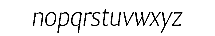 Collier Sans Condensed Hairline Italic Font LOWERCASE