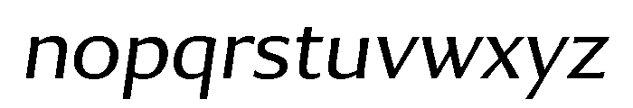 Collier Sans Extended Light Italic Font LOWERCASE