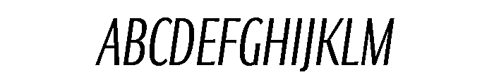 Collier Sans Extra Compressed Extra Light Italic Font UPPERCASE