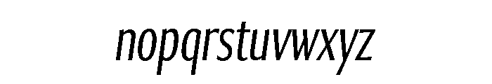 Collier Sans Extra Compressed Extra Light Italic Font LOWERCASE