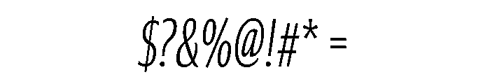 Collier Sans Extra Compressed Extra Thin Italic Font OTHER CHARS