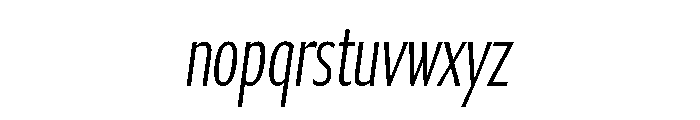 Collier Sans Extra Compressed Extra Thin Italic Font LOWERCASE