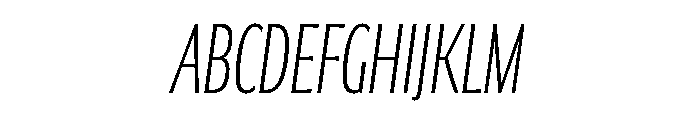 Collier Sans Extra Compressed Hairline Italic Font UPPERCASE