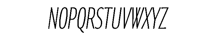 Collier Sans Extra Compressed Hairline Italic Font UPPERCASE