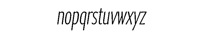Collier Sans Extra Compressed Hairline Italic Font LOWERCASE