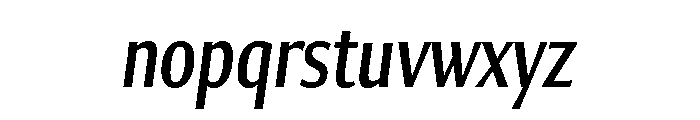 Collier Sans Extra Compressed Regular Italic Font LOWERCASE