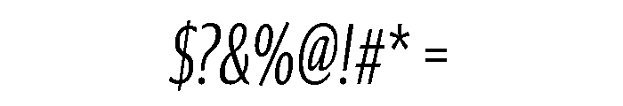 Collier Sans Extra Compressed Thin Italic Font OTHER CHARS