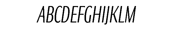 Collier Sans Extra Compressed Thin Italic Font UPPERCASE