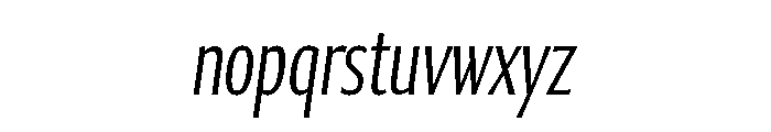 Collier Sans Extra Compressed Thin Italic Font LOWERCASE
