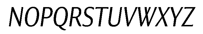 Collier Sans Extra Condensed Extra Light Italic Font UPPERCASE