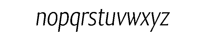 Collier Sans Extra Condensed Extra Thin Italic Font LOWERCASE