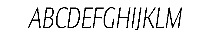 Collier Sans Extra Condensed Hairline Italic Font UPPERCASE