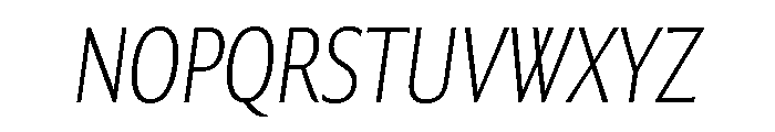 Collier Sans Extra Condensed Hairline Italic Font UPPERCASE