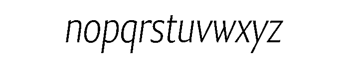Collier Sans Extra Condensed Hairline Italic Font LOWERCASE