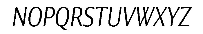 Collier Sans Extra Condensed Thin Italic Font UPPERCASE