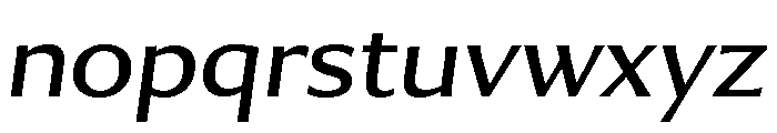 Collier Sans Extra Extended Book Italic Font LOWERCASE